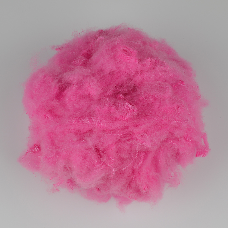 ألياف البوليستر التيلة لغزل الصوف الوردي 3D×32mm