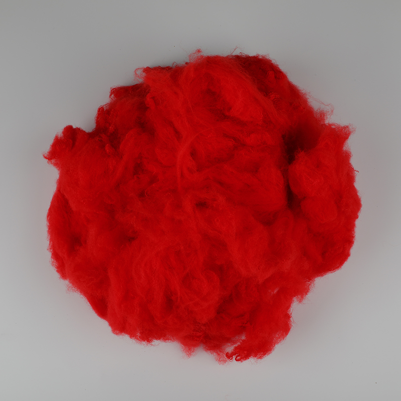 ألياف البوليستر التيلة من الصوف الأحمر الطازج والمشرق 3D × 64 مم